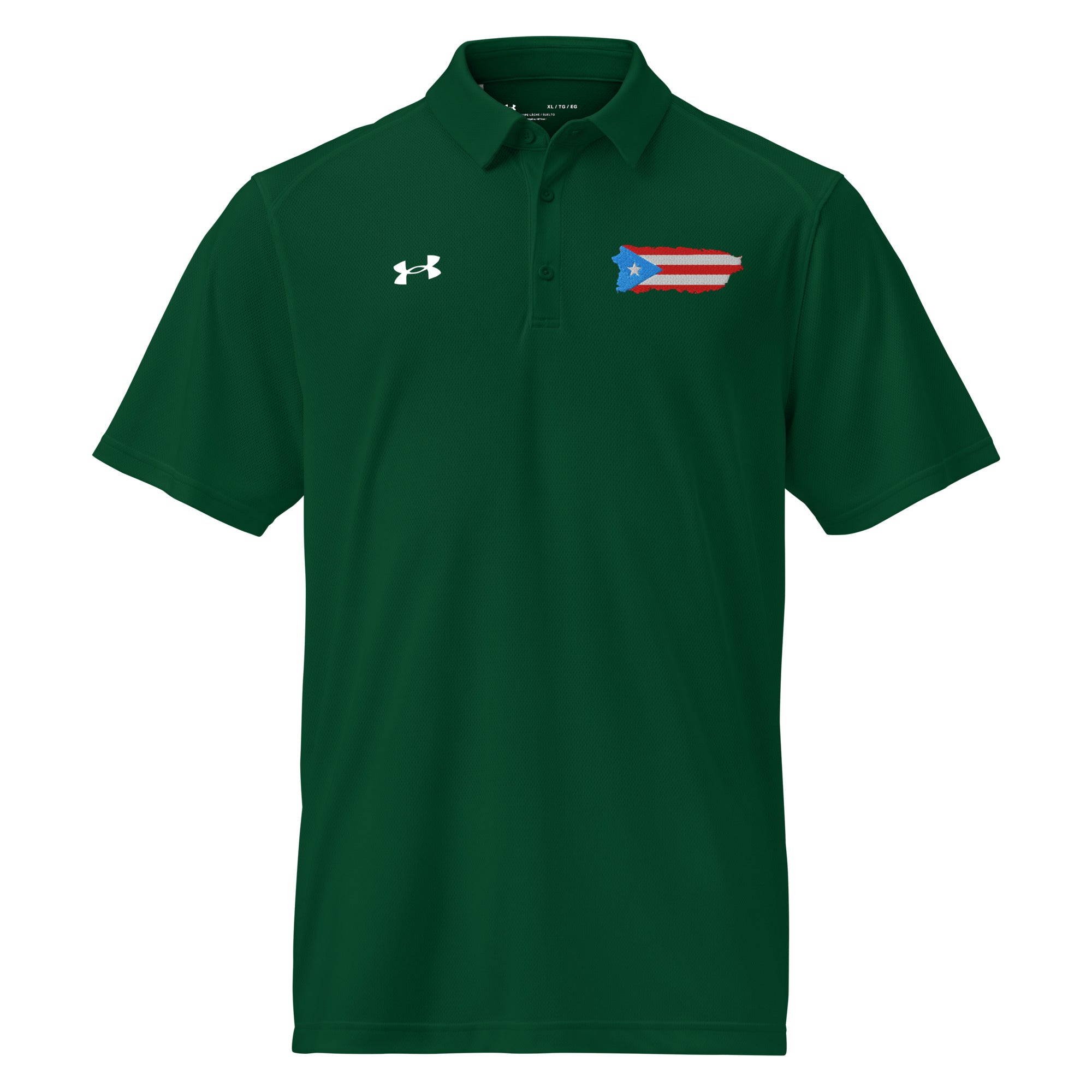 Puerto Rico Flag Men's Performance Polo — Under Armour 100% Polyester, Embroidered — view 4