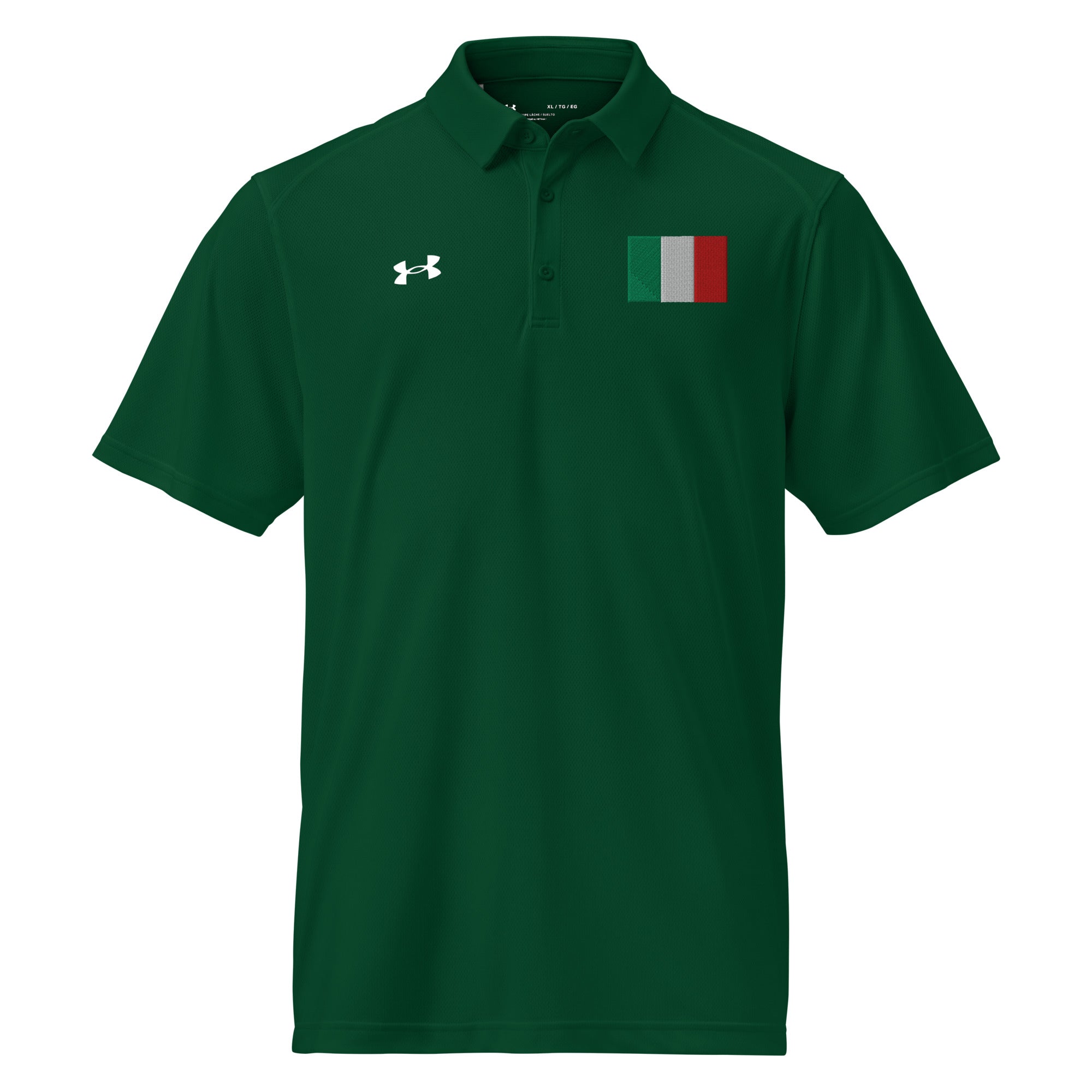 Italy Flag Men's Performance Polo — Under Armour 100% Polyester, Embroidered — view 4