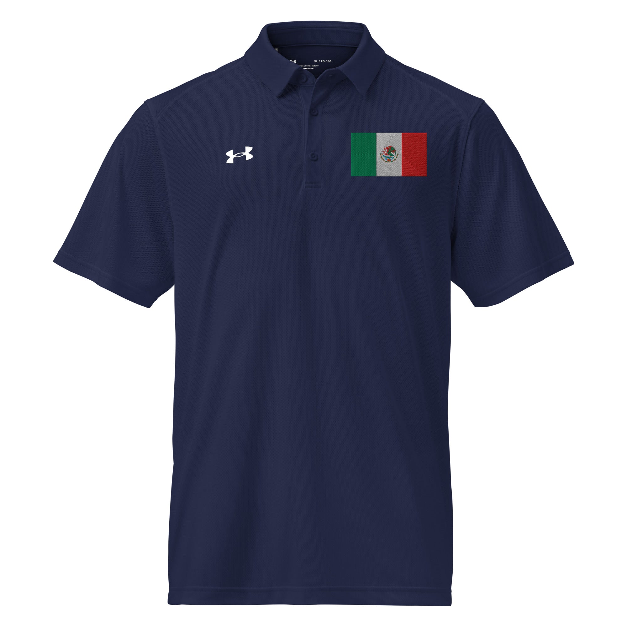 Mexico Flag Men's Performance Polo — Under Armour 100% Polyester, Embroidered — view 4