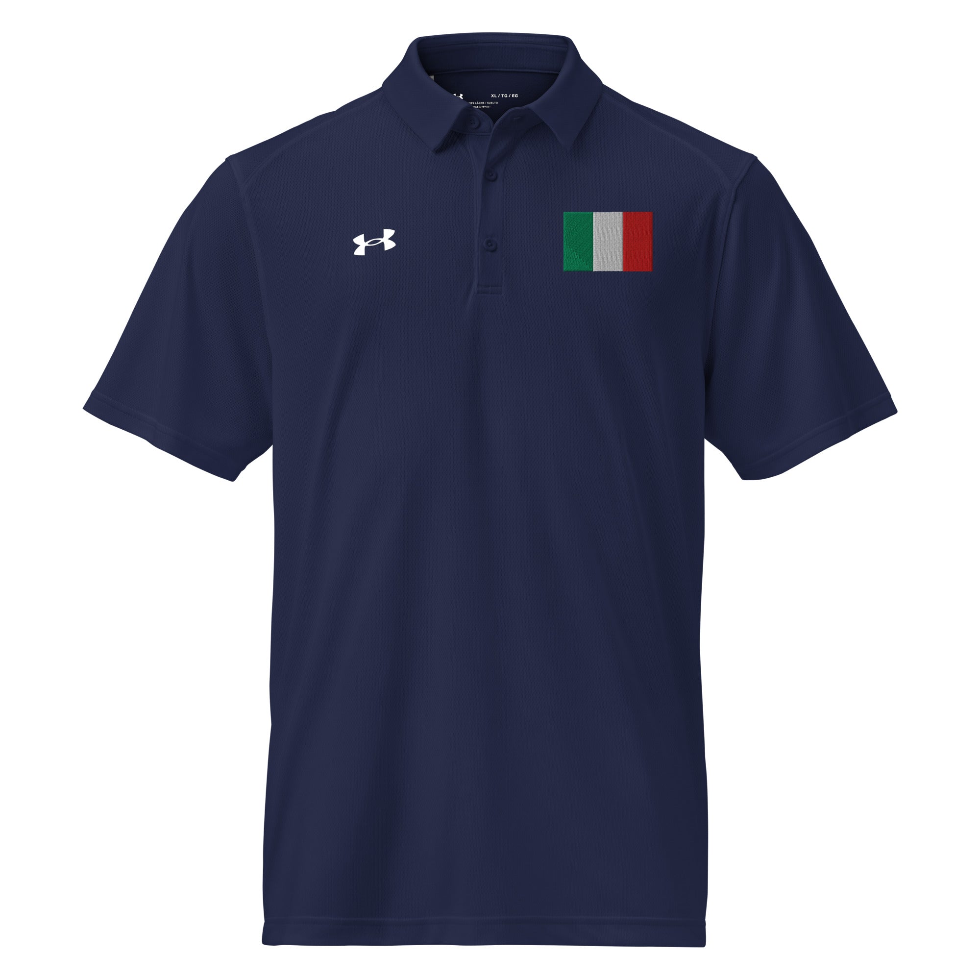 Italy Flag Men's Performance Polo — Under Armour 100% Polyester, Embroidered — view 3