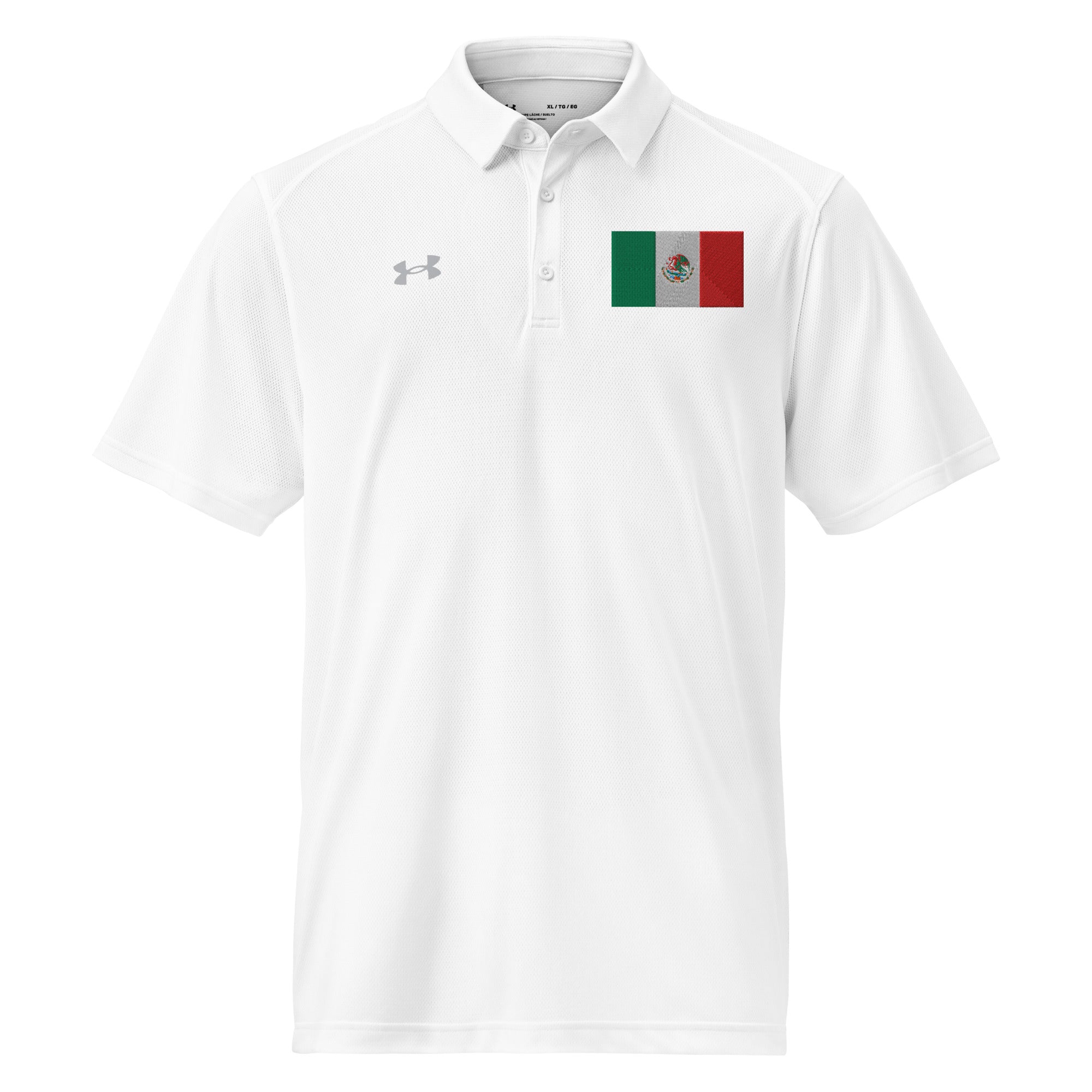 Mexico Flag Men's Performance Polo — Under Armour 100% Polyester, Embroidered — view 2