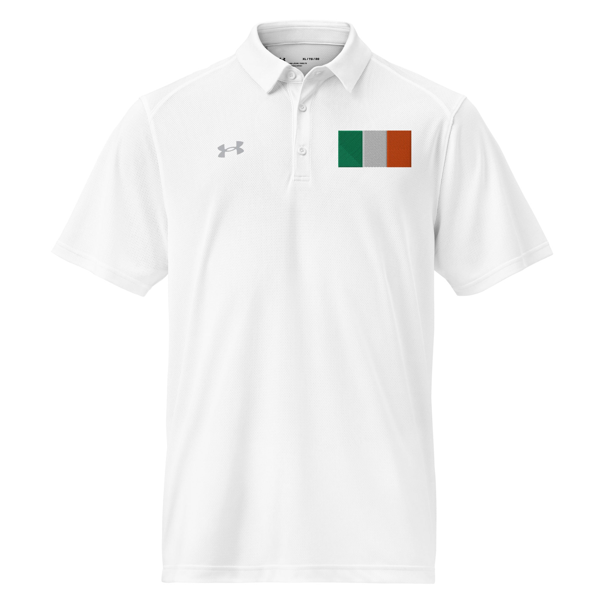 Ireland Flag Men's Performance Polo — Under Armour 100% Polyester, Embroidered